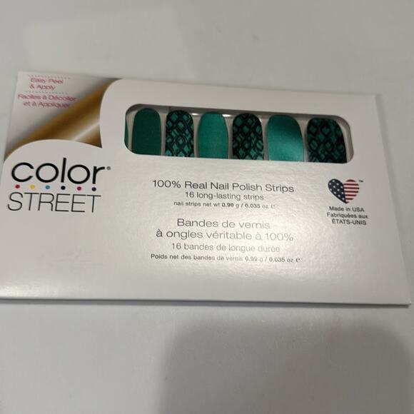 NWT Color Street Retired "Snake My Day" Green Black Snakeskin Nail Strips - Picture 2 of 5